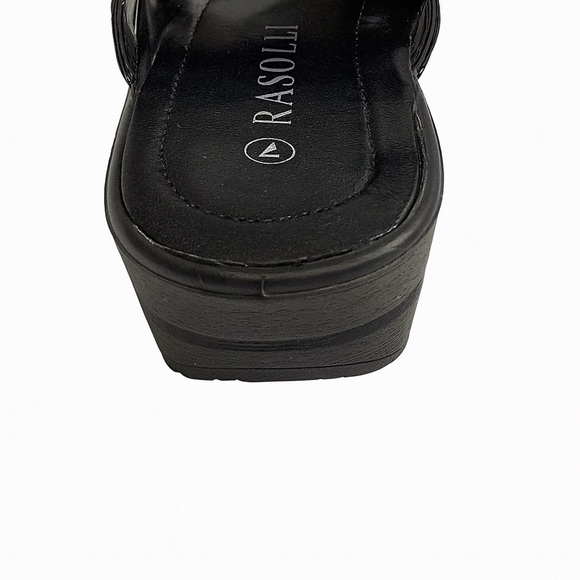 Rasolli Women's Black Patent Slip-On Clogs Size 7 NEW No Tags - Picture 4 of 5